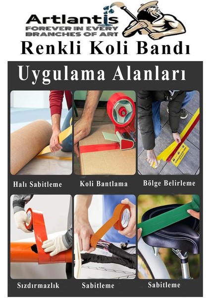 Turuncu Koli Bantı 100 Metre 3 Adet 45MM x 100 Metre Renkli Koli Bandı Extra Güçlü Formül Akrilik Koli Bandı