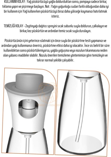 Yağ Püskürtücü Sprey Mini Hunili 220 Ml Cam 721107