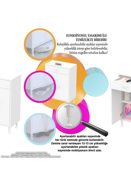 Emir 1 Kapaklı 1 Raflı 1 Çekmeceli Mutfak & Banyo Dolabı (80CM) indirimleri