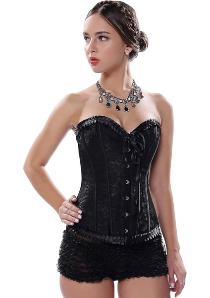 Victorian Vintage Korse Ayarlanmalı Desenli Birinci Sınıf Kalite Korse Büstiyer Gotik Korse