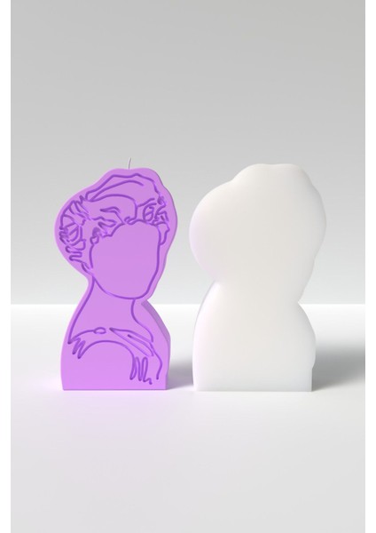 Kadın Portresi Mum Silikon Kalıp - Kadın Resmi Mum Silikon Kalıp, Mum Yapım Malzemeleri 10 x 5.5 cm