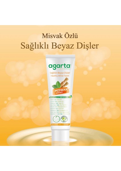 Agarta Doğal Misvak Özlü Diş Macunu 100 ml - Banat Deep Clean 1 + 1 Diş Fırçası