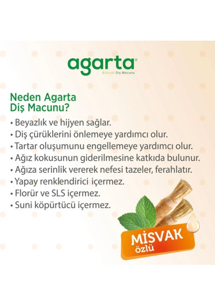 Agarta Doğal Misvak Özlü Diş Macunu 100 ml - Banat Deep Clean 1 + 1 Diş Fırçası