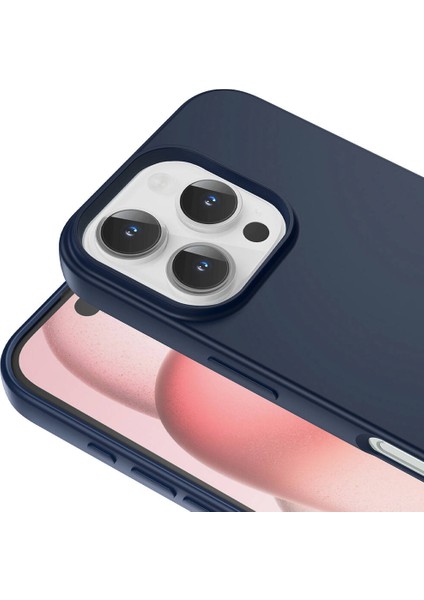 Apple iPhone 16 Pro Max - Kılıf Içi Kadife Koruucu Lansman Lsr Kapak - Lacivert