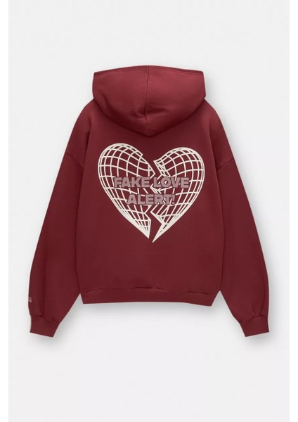 Actıve Moda-Kadın Sweatshirt Fake Love Alert Baskılı Hodies 3 Iplik Kompakt Kumaş (Içi Pamuklu fırsatları