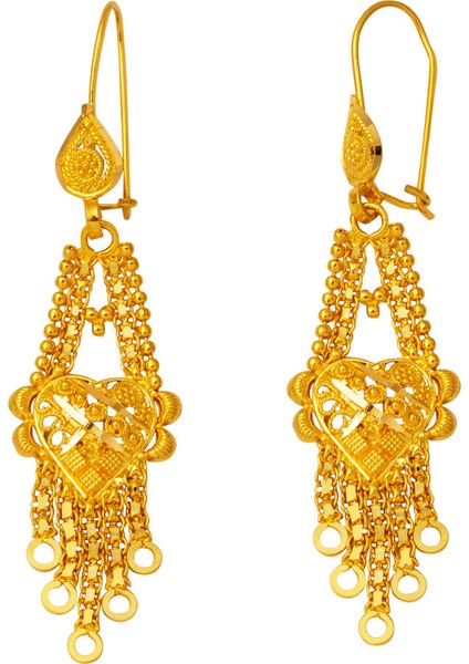 Sallantılı 22 Ayar Hint Model Altın Küpe