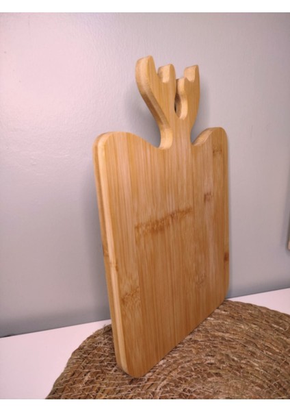 Lüx Bambu Geyikli Kesme Tahtası Kare 20/30 Cm