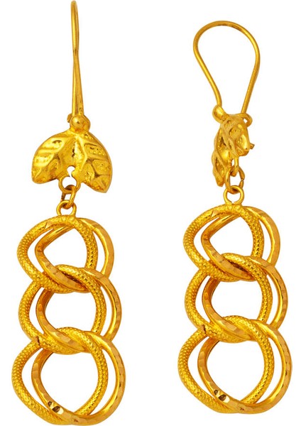 22 Ayar Sallantılı Uzayyolu Altın Küpe