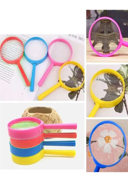 6 Adet Oyuncak Plastik Büyüteç Hediyelik Şeffaf Poşetli Okul Öncesi Doğum Günü Karne Hediyesi