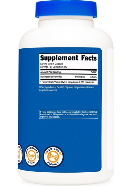 Nutricost Niacinamide Sıvilce Cilt Temizliği 500 Mg 240 Capsules fiyatları