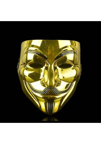2ADET Gold Gümüş Vandeta Maskesi Cadılar Bayramı Maskesi Korku Maskesi Parti Maskesi Yılbaşı Maskesi