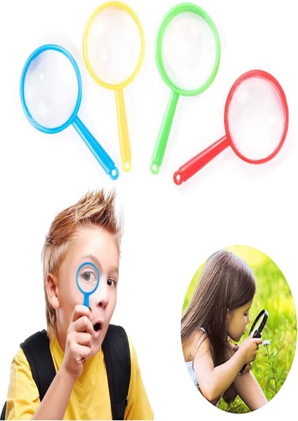 36 Adet Oyuncak Plastik Büyüteç Hediyelik Şeffaf Poşetli Okul Öncesi Doğum Günü Karne Hediyesi