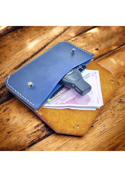 Cy Leather Luna Konyak Mavi El Yapımı Hakiki Deri Erkek Kadın Küçük Unisex El Çantası fiyatları