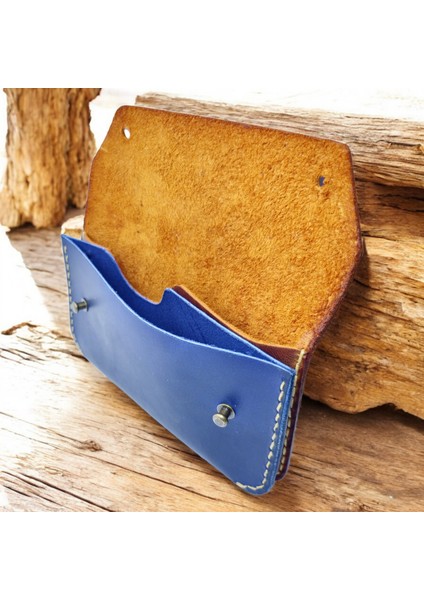Cy Leather Luna Konyak Mavi El Yapımı Hakiki Deri Erkek Kadın Küçük Unisex El Çantası indirimleri