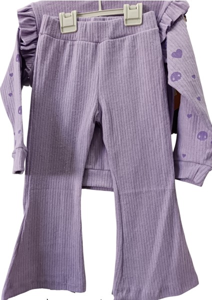Kuromi Kız Çocuk Alt Üst Takım Ispanyol Paça Fitilli Takım Mor (Kalıbı Dar) indirimleri