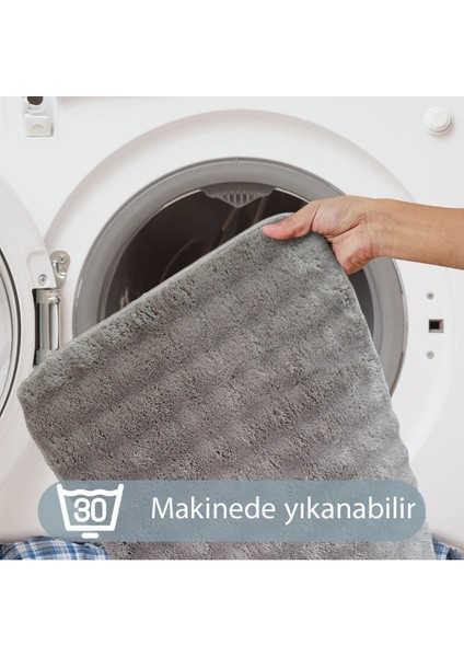 Bubble Kahve Büyük Banyolar Için 2'li Banyo Paspas Seti Kaymaz Tabanlı Yıkanablir Klozet Takımı