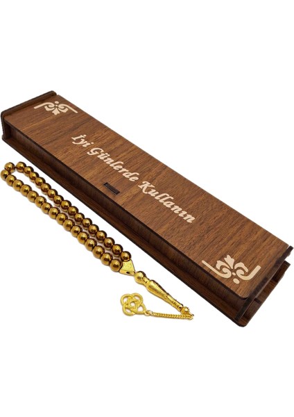 Altın Renk Doğal Hematit Taşı Tesbih