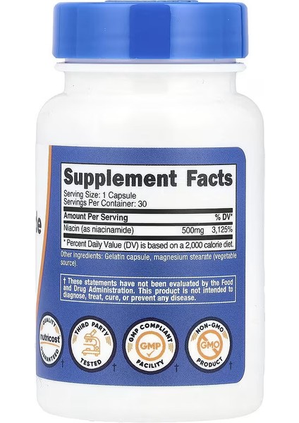 cost Niacinamide 500 Mg 30 Capsules