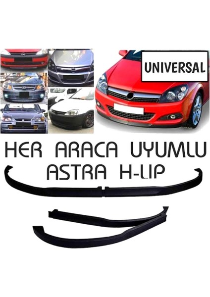 Universal Astra H Model Lip 2 Parça Esnek Plastik Mat Siyah Tampon Altı Ek Lip Bir Çok Araca Uyumlu