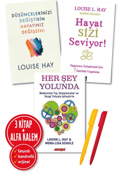 Düşüncelerinizi Değiştirin Hayatınız Değişsin! - Hayat Sizi Seviyor! - Her Şey Yolunda 3 Kitap - Louise L. Hay