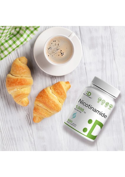 Niacinamide Vitamin B3 1,000MG Per Serving, 500 Capsules - Cilt Sivılce Desteği fiyatları