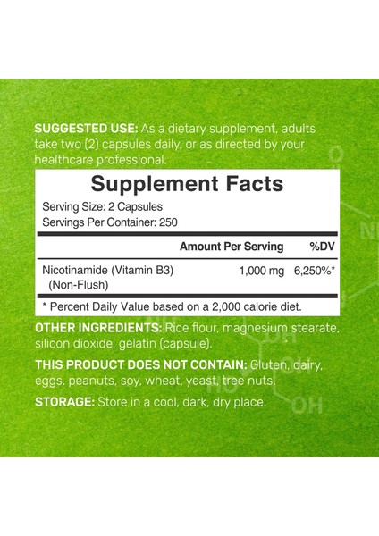 Niacinamide Vitamin B3 1,000MG Per Serving, 500 Capsules - Cilt Sivılce Desteği fırsatları
