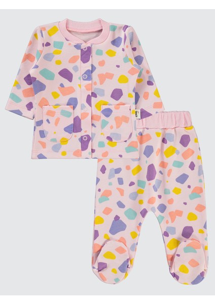 Kız Bebek Pijama Takımı 1-6 Ay Pembe