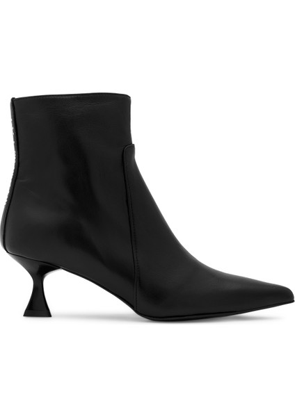 Deri Siyah Kadın Topuklu Bot 91D2520NAP