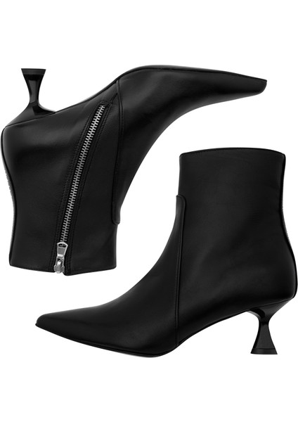 Deri Siyah Kadın Topuklu Bot 91D2520NAP fırsatları