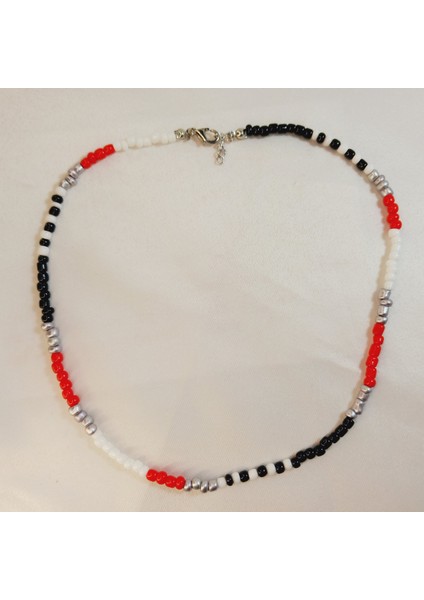 Handmade Bahar Renkleri Gümüş Rengi Kum Boncuk Rainbow Kolye