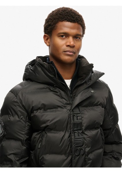 Siyah Erkek Mont M5011902A02A_HOODED Cıty Graphıc Pu modelleri