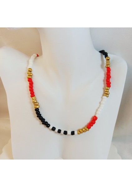 Handmade Bahar Renkleri Altın Rengi Kum Boncuk Rainbow Kolye