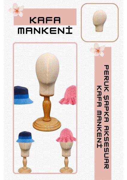 Ahşap Standlı Bebek Kafa Mankeni Bebek Şapka Mankeni Bebek Bere Mankeni 06 Ay 12 Ay Için Uygundur