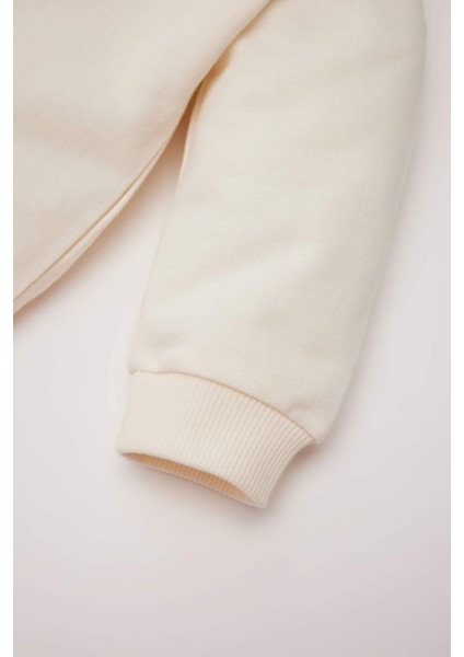 Kız Bebek Bisiklet Yaka Baskılı Sweatshirt D8531A525SP