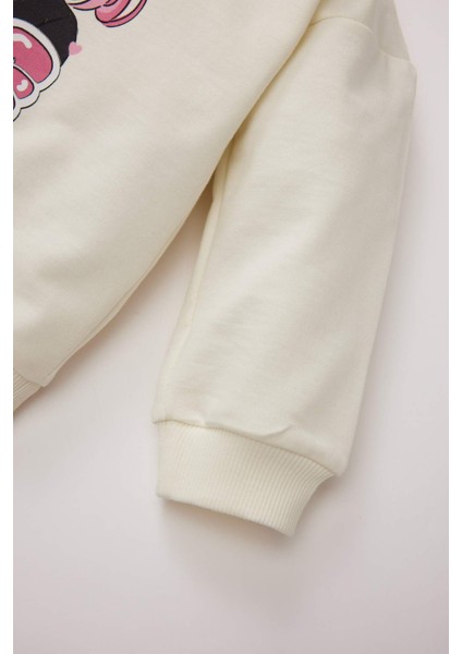 Kız Bebek Bisiklet Yaka Kız Baskılı Sweatshirt E2948A525SP