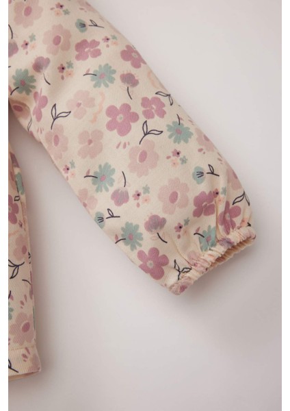 Kız Bebek Bisiklet Yaka Çiçekli Twill Uzun Kollu Gömlek E2786A525SP