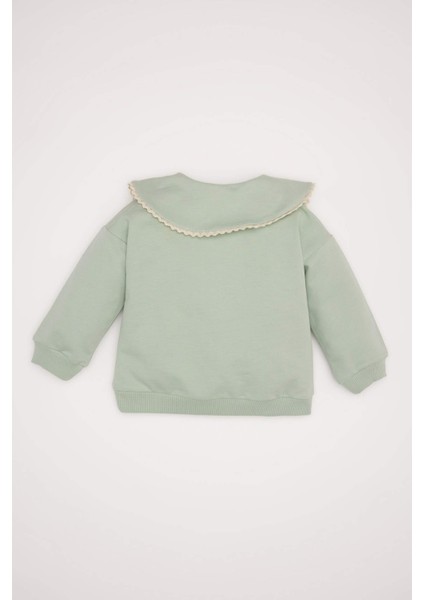 Kız Bebek Büyük Yaka Düğmeli Sweatshirt E0195A525SP