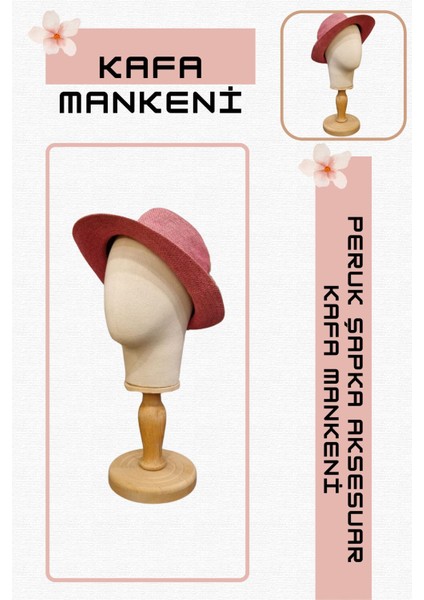 Kumaş Kaplı Polyester Kafa Mankeni Aksesuar Mankeni Şapka Mankeni Peruk Mankeni