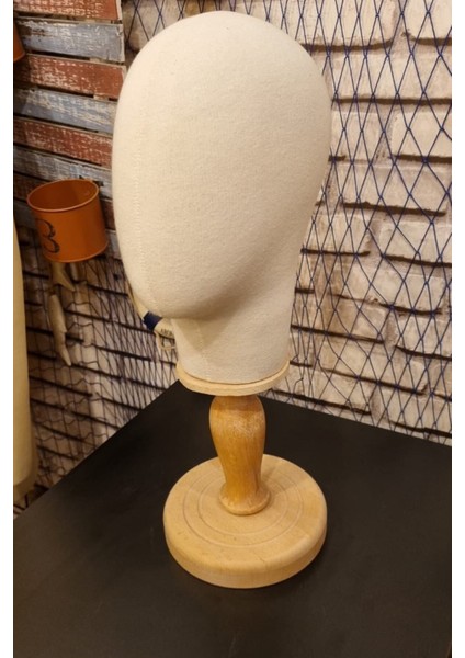Kumaş Kaplı Polyester Kafa Mankeni Aksesuar Mankeni Şapka Mankeni Peruk Mankeni