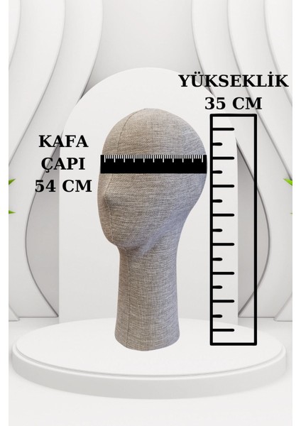 Kumaş Kaplı Polyester Kafa Mankeni Aksesuar Mankeni Şapka Mankeni Peruk Mankeni