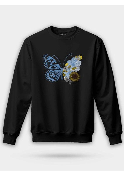 Çiçek Kelebek Unisex Regular Sweatshirt