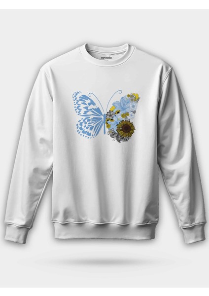 Çiçek Kelebek Unisex Regular Sweatshirt
