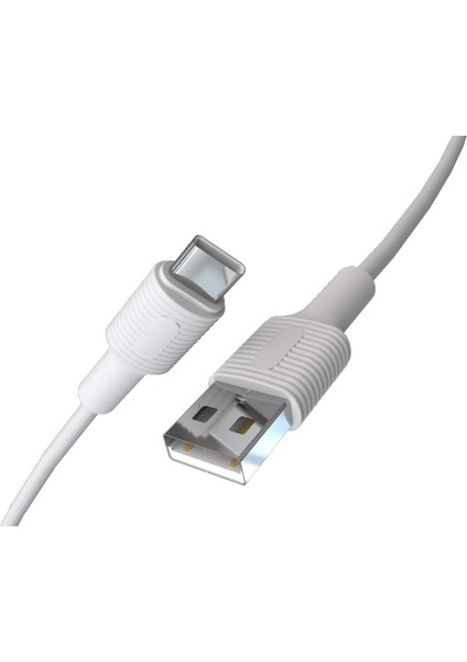 Coral USB A-C Hızlı Şarj Kablosu (Beyaz + Beyaz Uç) (150 Cm)