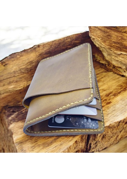 Cy Leather Monar Camel Hakiki Deri El Yapımı Büyük Erkek Cüzdanı
