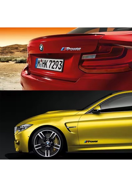 M Power 3D Metal Siyah ve Gümüş Stıcker Bmw Güç Rozet Araba Aksesuarı (9.8 cm x 1.5 Cm) 2 Adet fırsatları
