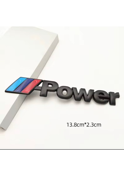 M Power 3D Metal Siyah ve Gümüş Stıcker Bmw Güç Rozet Araba Aksesuarı (13.8 cm x 2.3 Cm) 2 Adet