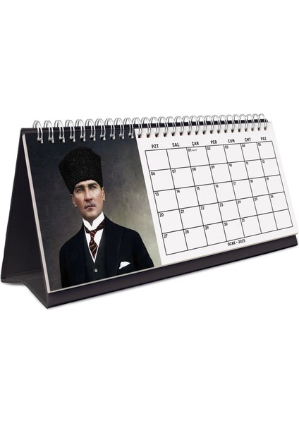 2025 Atatürk Fotoğraflı Takvim, Aylık Planlayıcı Takvim, Çift Taraflı Takvimi