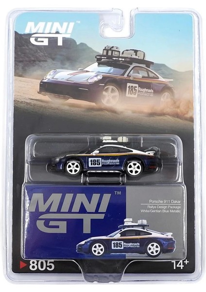 Mini Gt 1/64 Porsche 911 Dakar Rallye Design Package White/gentian Blue Metallic Blister Paket