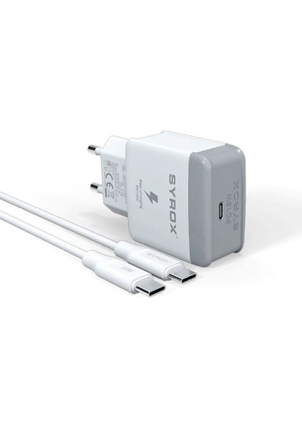 Umut Biliim Teknolojileri _ PD18T-TYPE-C Giriş Başlık+Type-C Kablo 3.0A 18W Pd Quıck Şarj Type-C Set 18WATT Hızlı Şarj Adaptörü