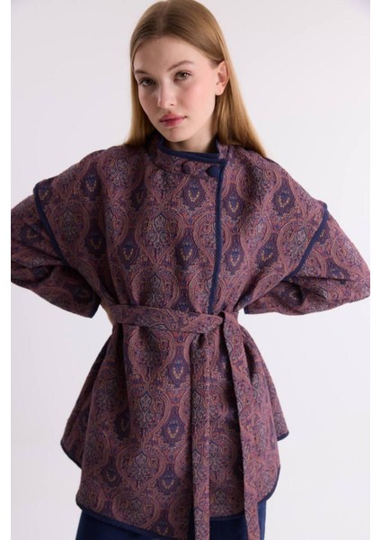 Kadın Yandan Bağlamalı Tasarım Kimono Ceket modelleri